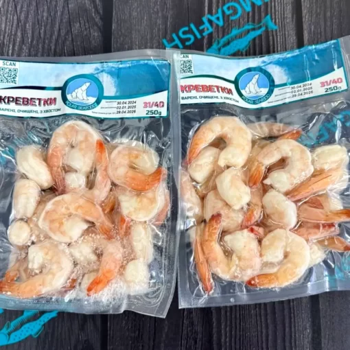 Креветки 31/40 чищена з хвостиком 250 г