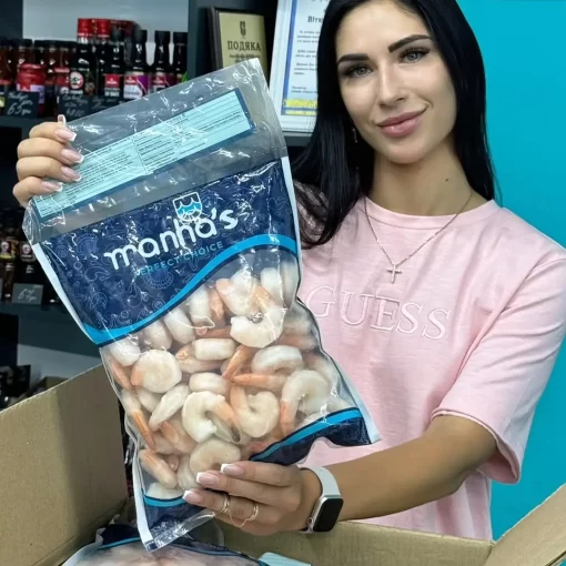 Креветка тигрова 31/40 в/м чищена з хвостиком 1кг (20% глазурі) - Зображення 2
